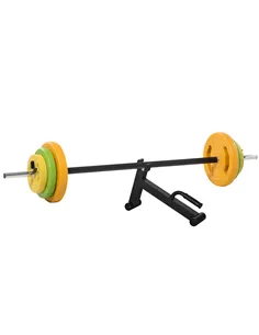 HOMCOM 20kg Adjustable Barbell Weights Set with Barbell Jack, Adjustable Weights Set with Non-slip Handle and Fixing Clip, for H
