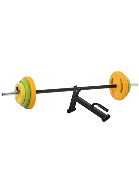 HOMCOM 20kg Adjustable Barbell Weights Set with Barbell Jack, Adjustable Weights Set with Non-slip Handle and Fixing Clip, for H