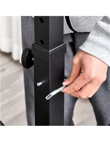 HOMCOM Weight Bench with Adjustable Barbell Rack, Leg Extension, Preacher Curl Pad and 20kg Barbell Set