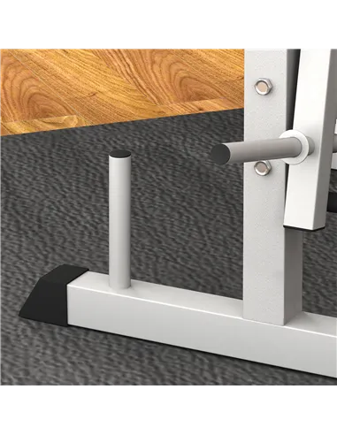 HOMCOM Adjustable Weight Bench with Squat Rack, Heavy Duty Bench Press Rack with Preacher Curl Pad, Leg Developer, Barbell Rack,