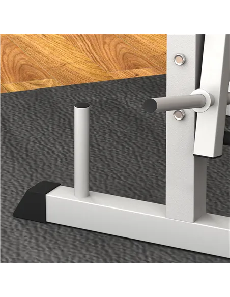 HOMCOM Adjustable Weight Bench with Squat Rack, Heavy Duty Bench Press Rack with Preacher Curl Pad, Leg Developer, Barbell Rack,