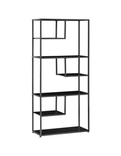 HOMCOM Industrial Accent Display Rack 7 Tier Bookcase, Display Rack for Living Room, Office, Bedroom, Black