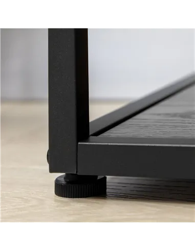 HOMCOM Industrial Accent Display Rack 7 Tier Bookcase, Display Rack for Living Room, Office, Bedroom, Black