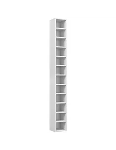 HOMCOM 204 CD Tall Narrow Media Storage Tower - White