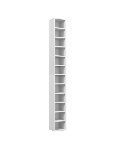 HOMCOM 204 CD Tall Narrow Media Storage Tower - White