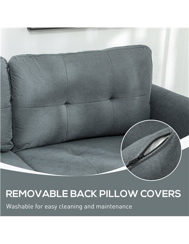 HOMCOM 'L' Shape Modular Sofa, with Storage - Dark Grey