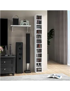 HOMCOM 204 CD Tall Narrow Media Storage Tower - White 2