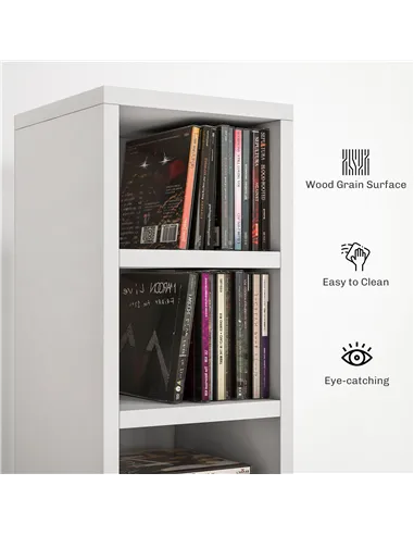 HOMCOM 204 CD Tall Narrow Media Storage Tower - White