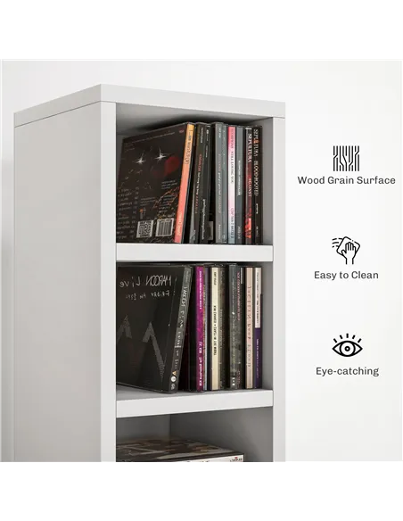 HOMCOM 204 CD Tall Narrow Media Storage Tower - White