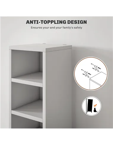 HOMCOM 204 CD Tall Narrow Media Storage Tower - White