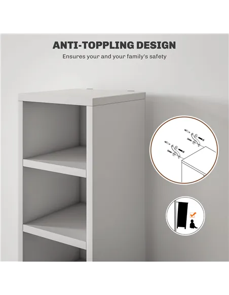 HOMCOM 204 CD Tall Narrow Media Storage Tower - White