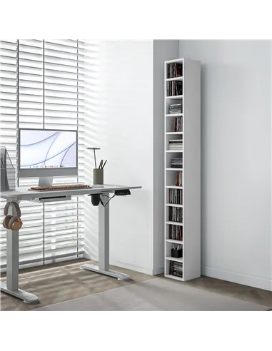 HOMCOM 204 CD Tall Narrow Media Storage Tower - White