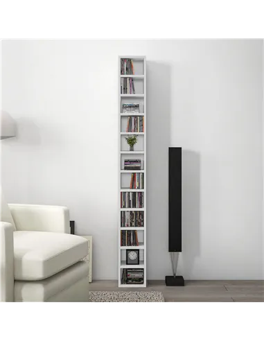 HOMCOM 204 CD Tall Narrow Media Storage Tower - White
