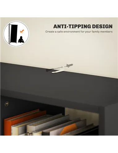 HOMCOM Tall Bookshelf with Drawer, Freestanding Bookcase for Bedroom, Living Room, Home Office, Black