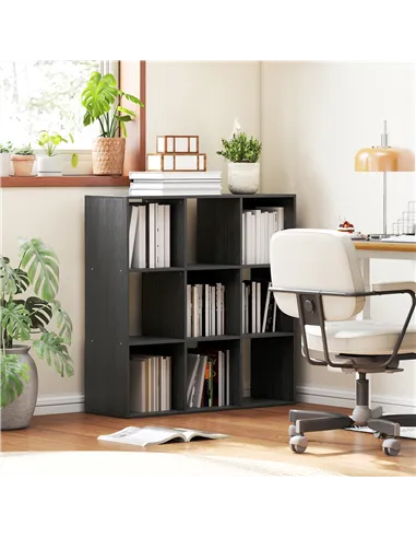 HOMCOM Nine-Cube Storage Shelf - Black