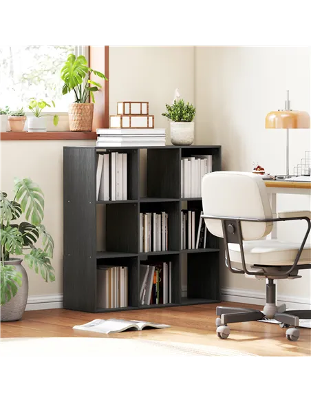 HOMCOM Nine-Cube Storage Shelf - Black