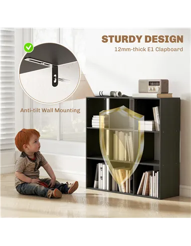 HOMCOM Nine-Cube Storage Shelf - Black