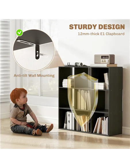 HOMCOM Nine-Cube Storage Shelf - Black