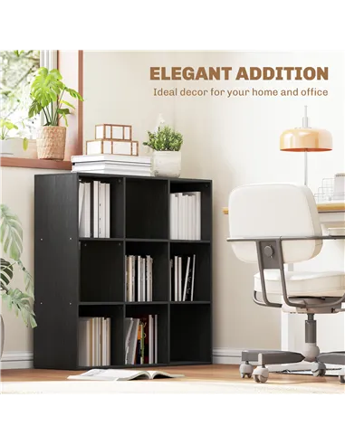 HOMCOM Nine-Cube Storage Shelf - Black