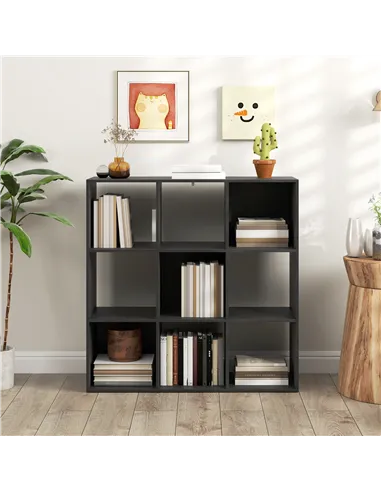 HOMCOM Nine-Cube Storage Shelf - Black