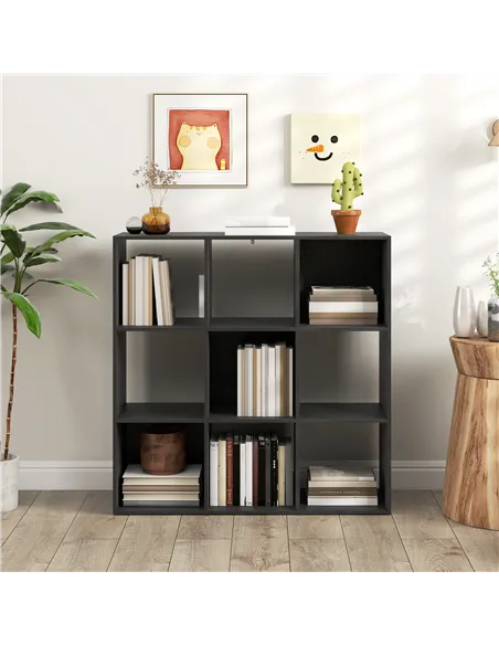 HOMCOM Nine-Cube Storage Shelf - Black