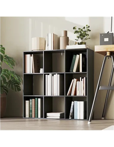 HOMCOM Nine-Cube Storage Shelf - Black