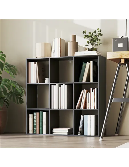 HOMCOM Nine-Cube Storage Shelf - Black