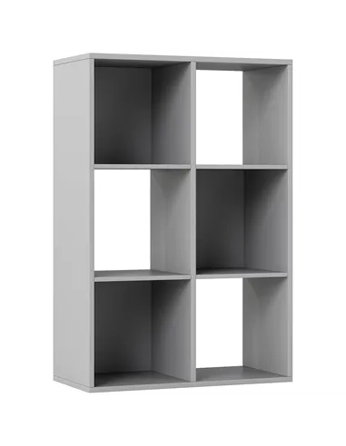 HOMCOM 6-Cube Bookshelf - Light Grey