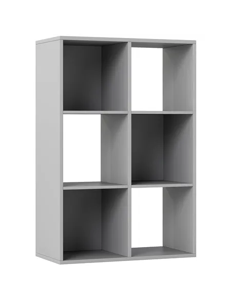 HOMCOM 6-Cube Bookshelf - Light Grey