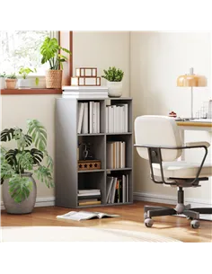 HOMCOM 6-Cube Bookshelf - Light Grey 2