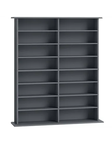 HOMCOM 16-Compartment Media Shelf - Grey