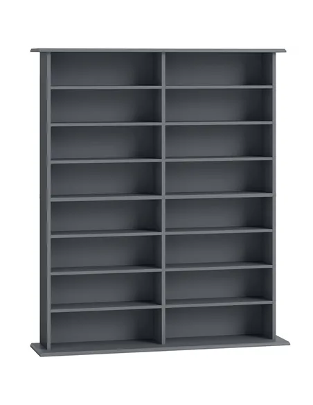 HOMCOM 16-Compartment Media Shelf - Grey