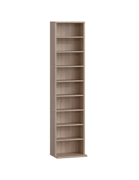 HOMCOM 260 Narrow CD Storage Unit - Natural Wood Finish