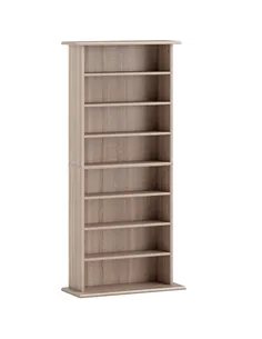 HOMCOM 360 CD Storage Unit - Natural Wood Finish