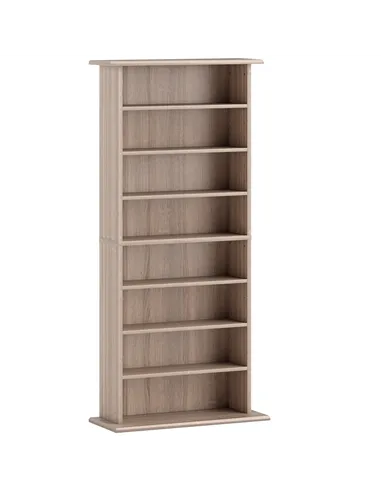HOMCOM 360 CD Storage Unit - Natural Wood Finish