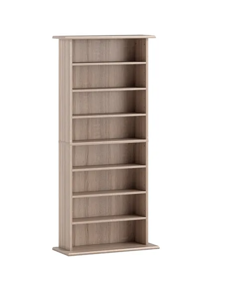 HOMCOM 360 CD Storage Unit - Natural Wood Finish