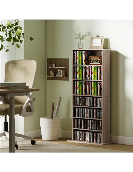 HOMCOM 360 CD Storage Unit - Natural Wood Finish