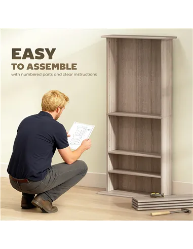 HOMCOM 360 CD Storage Unit - Natural Wood Finish