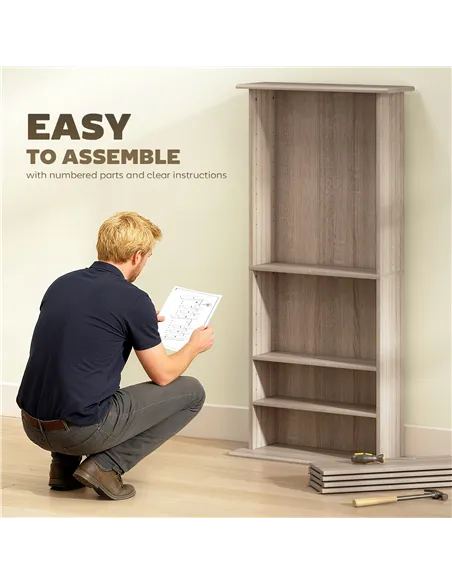 HOMCOM 360 CD Storage Unit - Natural Wood Finish