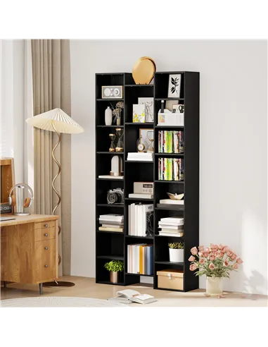 HOMCOM 21-Compartment Bookshelf - Black