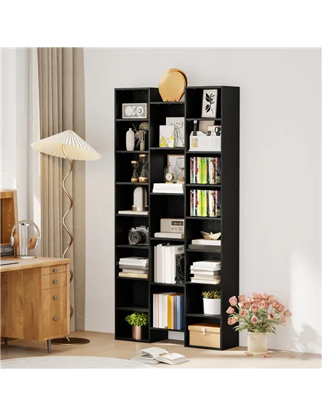 HOMCOM 21-Compartment Bookshelf - Black