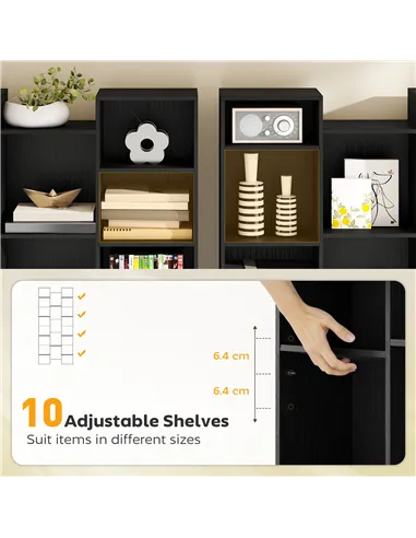 HOMCOM 21-Compartment Bookshelf - Black