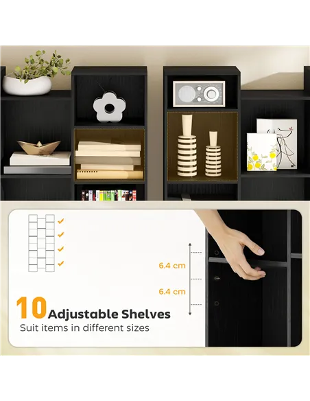 HOMCOM 21-Compartment Bookshelf - Black