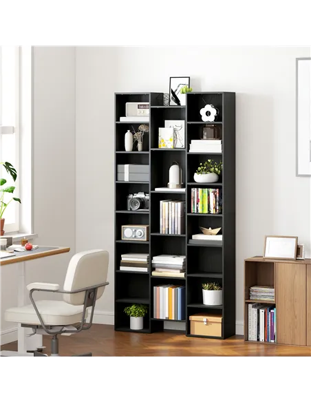 HOMCOM 21-Compartment Bookshelf - Black