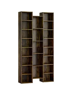 HOMCOM 21-Compartment Bookshelf - Brown