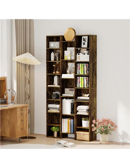 HOMCOM 21-Compartment Bookshelf - Brown