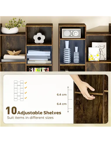 HOMCOM 21-Compartment Bookshelf - Brown