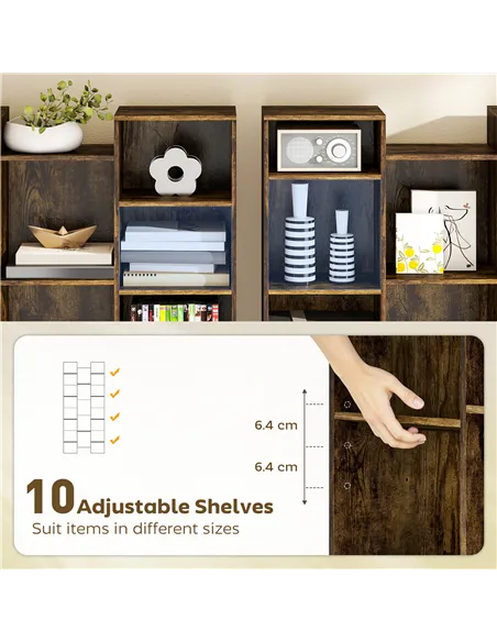 HOMCOM 21-Compartment Bookshelf - Brown