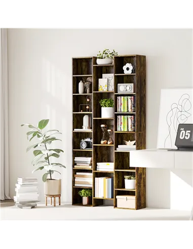 HOMCOM 21-Compartment Bookshelf - Brown