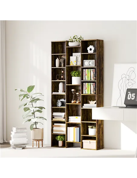 HOMCOM 21-Compartment Bookshelf - Brown